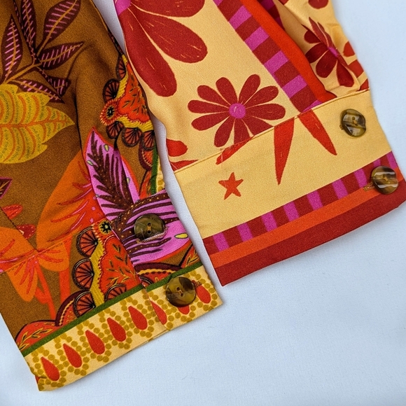 FARM Rio Button Front Long Sleeve Oversized Forest Mixed Scarves Multi M NWT - Picture 12 of 16